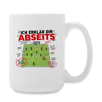 Abseits Erklärt Chaos Fußball Taktik Lustig  - Große Tasse 440 ml - Weiß - Rechts