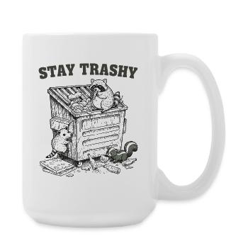 Stay Trashy Raccoon Opossum Skunk - Large Mug 440 ml - white - Right