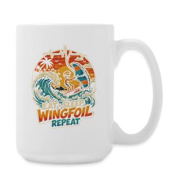 Wingfoil Wave Rider Sunset - Large Mug 440 ml - white - Right