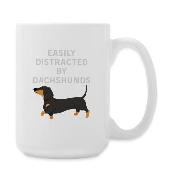 Easily Distracted by Dachshunds - Large Mug 440 ml - white - Right