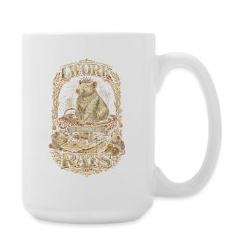 Farbratte Fancy Rat I Work To Support My Rats - Große Tasse 440 ml - Weiß - Rechts