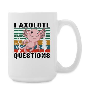 Ich Axolotl-Fragen lustiges Wortspiel niedliche Tierkunst - Große Tasse 440 ml - Weiß - Rechts