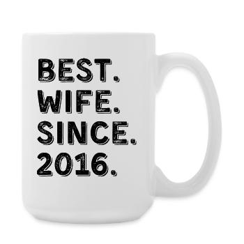 Best Wife Since 2016 10 Year Anniversary Gift - Large Mug 440 ml - white - Right