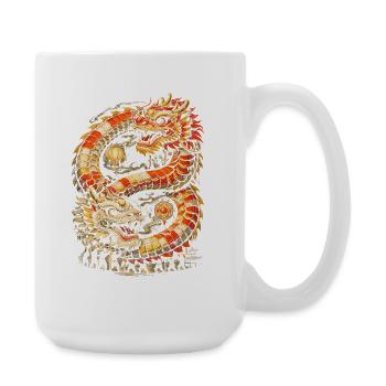 Dragon Dance Drachentanz - Große Tasse 440 ml - Weiß - Rechts