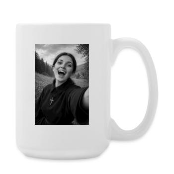 Portrait selfie de Sainte Gemma Galgani - Grande tasse 440 ml - blanc - Droite