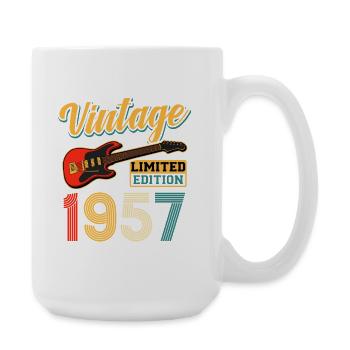 Vintage 1957 Electric Guitar Limited Edition Art - Große Tasse 440 ml - Weiß - Rechts