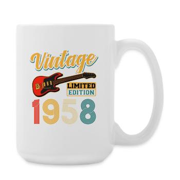 Vintage 1958 Electric Guitar Limited Edition Art - Große Tasse 440 ml - Weiß - Rechts