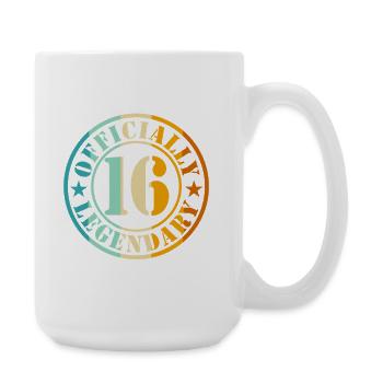 16th Birthday Boy Girl Legend Level 16 - Large Mug 440 ml - white - Right