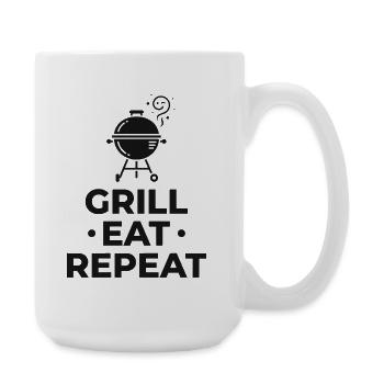 Grill Eat Repeat – The must-have for grill masters - Large Mug 440 ml - white - Right