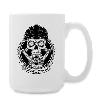 Skull Bicycle MTB Mountain Bike Road Bike Design - Large Mug 440 ml - white - Right