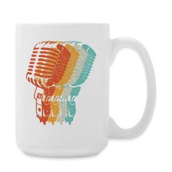 Musik Retro Mikrofon Dj Schlagermusik - Große Tasse 440 ml - Weiß - Rechts