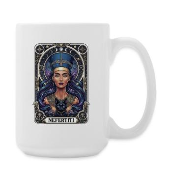 Tarotkarte der Nofretete - Große Tasse 440 ml - Weiß - Rechts