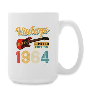 Vintage 1964 Electric Guitar Limited Edition Art - Große Tasse 440 ml - Weiß - Rechts