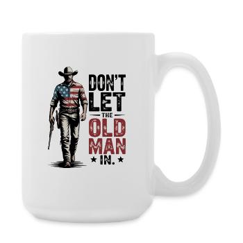Don't Let The Old Man in Vintage American Flag - Large Mug 440 ml - white - Right