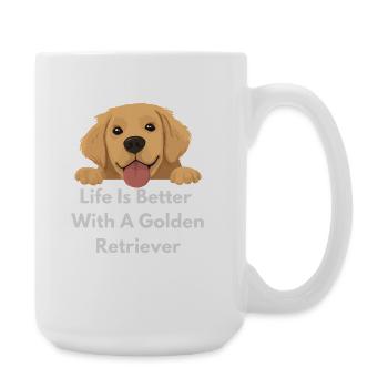Golden Retriever Joy - Large Mug 440 ml - white - Right