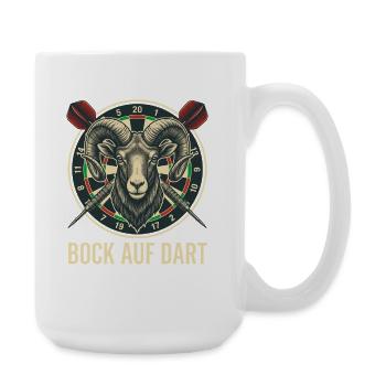 Bock auf Dart Widder Dartscheibe Dartspieler - Große Tasse 440 ml - Weiß - Rechts