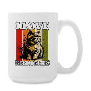 I Love British Shorthair - Large Mug 440 ml - white - Right