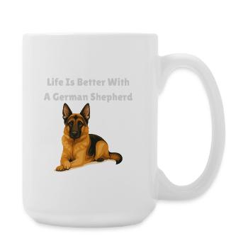 La vie est meilleure avec le berger allemand - Grande tasse 440 ml - blanc - Droite
