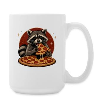 Pizza Raccoon - Grande tasse 440 ml - blanc - Droite
