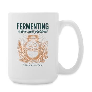 La fermentation résout la plupart des problèmes Ère du levain - Grande tasse 440 ml - blanc - Droite