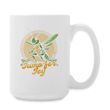 Grashüpfer Feldheuschrecken Jump For Joy - Große Tasse 440 ml - Weiß - Rechts