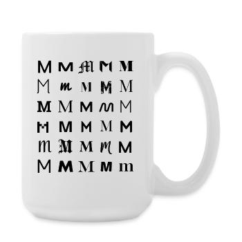 Typografie M-Monogramm-Buchstabenmosaikdesign - Große Tasse 440 ml - Weiß - Rechts