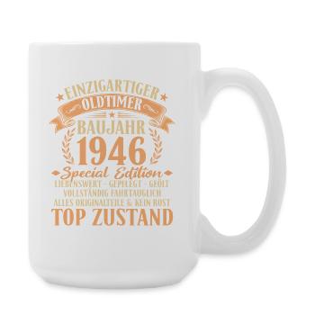 Idée cadeau pour le 80e anniversaire de voiture ancienne de 1946 - Grande tasse 440 ml - blanc - Droite