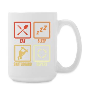 Mange Sommeil Skateboard Répéter - Grande tasse 440 ml - blanc - Droite