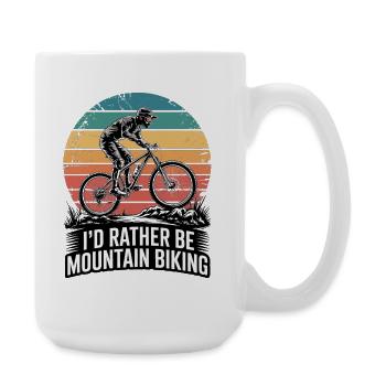 VTT, Descente, Action du cyclisme - Grande tasse 440 ml - blanc - Droite