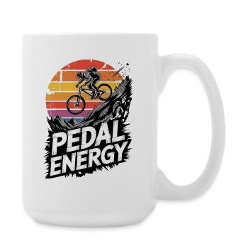 VTT, Descente, Action du cyclisme - Grande tasse 440 ml - blanc - Droite