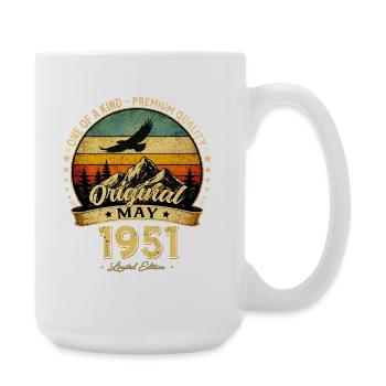 75. Geburtstag Geschenk Mann Original Mai 1951 - Große Tasse 440 ml - Weiß - Rechts