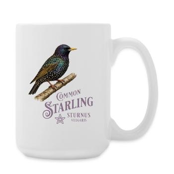 Common Starling Star Vogel Natur Design - Große Tasse 440 ml - Weiß - Rechts
