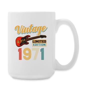 Vintage 1971 Limited Edition Retro Guitar Art - Large Mug 440 ml - white - Right