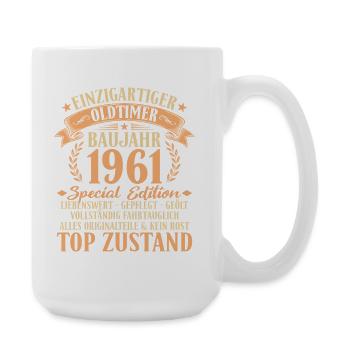 Idée de cadeau pour le 65e anniversaire d’une voiture vintage de 1961 - Grande tasse 440 ml - blanc - Droite