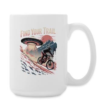 VTT, Descente, Action du cyclisme - Grande tasse 440 ml - blanc - Droite
