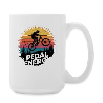 VTT, Descente, Action du cyclisme - Grande tasse 440 ml - blanc - Droite