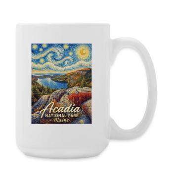 Parc national d’Acadia style Gogh dans le Maine - Grande tasse 440 ml - blanc - Droite