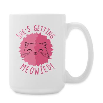 She's Getting Meowied Cat Bridal Pun - Large Mug 440 ml - white - Right