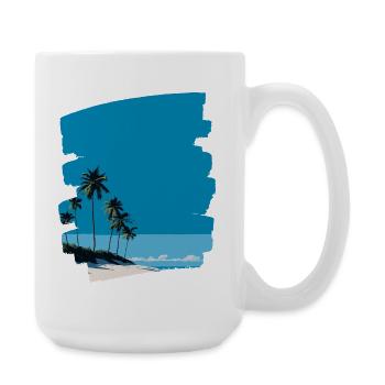 Palmiers de mer de plage - Grande tasse 440 ml - blanc - Droite