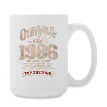 40. Geburtstag Geschenk Mann Oldtimer Mai 1986 - Große Tasse 440 ml - Weiß - Rechts