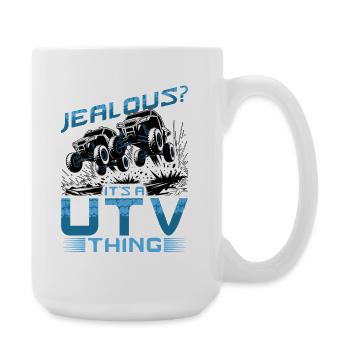 UTV Off Road 4 Wheeler Side by side - Große Tasse 440 ml - Weiß - Rechts