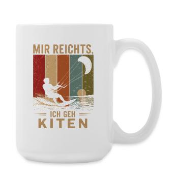 Mir reichts Ich geh kiten Vintage Kitesurfer - Große Tasse 440 ml - Weiß - Rechts