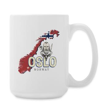 Oslo in Norway Vintage Vacation Souvenir - Large Mug 440 ml - white - Right