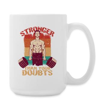 Fitness Trainer Stronger Than Your Doubts - Large Mug 440 ml - white - Right
