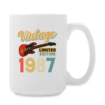 Vintage 1987 Guitar Limited Edition Tee Design - Große Tasse 440 ml - Weiß - Rechts