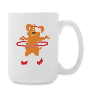 Hula Hup Huller Hullern Huller Hoop Hund - Große Tasse 440 ml - Weiß - Rechts