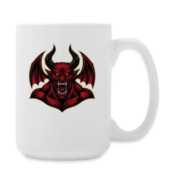 Devil Demon Mask Death Fantasy Satan Halloween - Large Mug 440 ml - white - Right