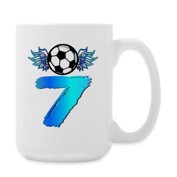 7th Birthday Seven Soccer - Large Mug 440 ml - white - Right