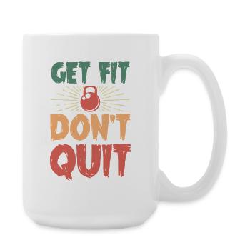 Motif de mise en forme et ne pas arrêter les kettlebells - Grande tasse 440 ml - blanc - Droite