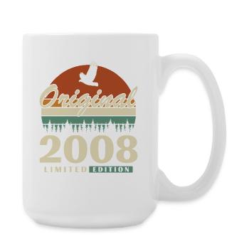 2008 Vintage Retro Geburtstagsgeschenk - Große Tasse 440 ml - Weiß - Rechts